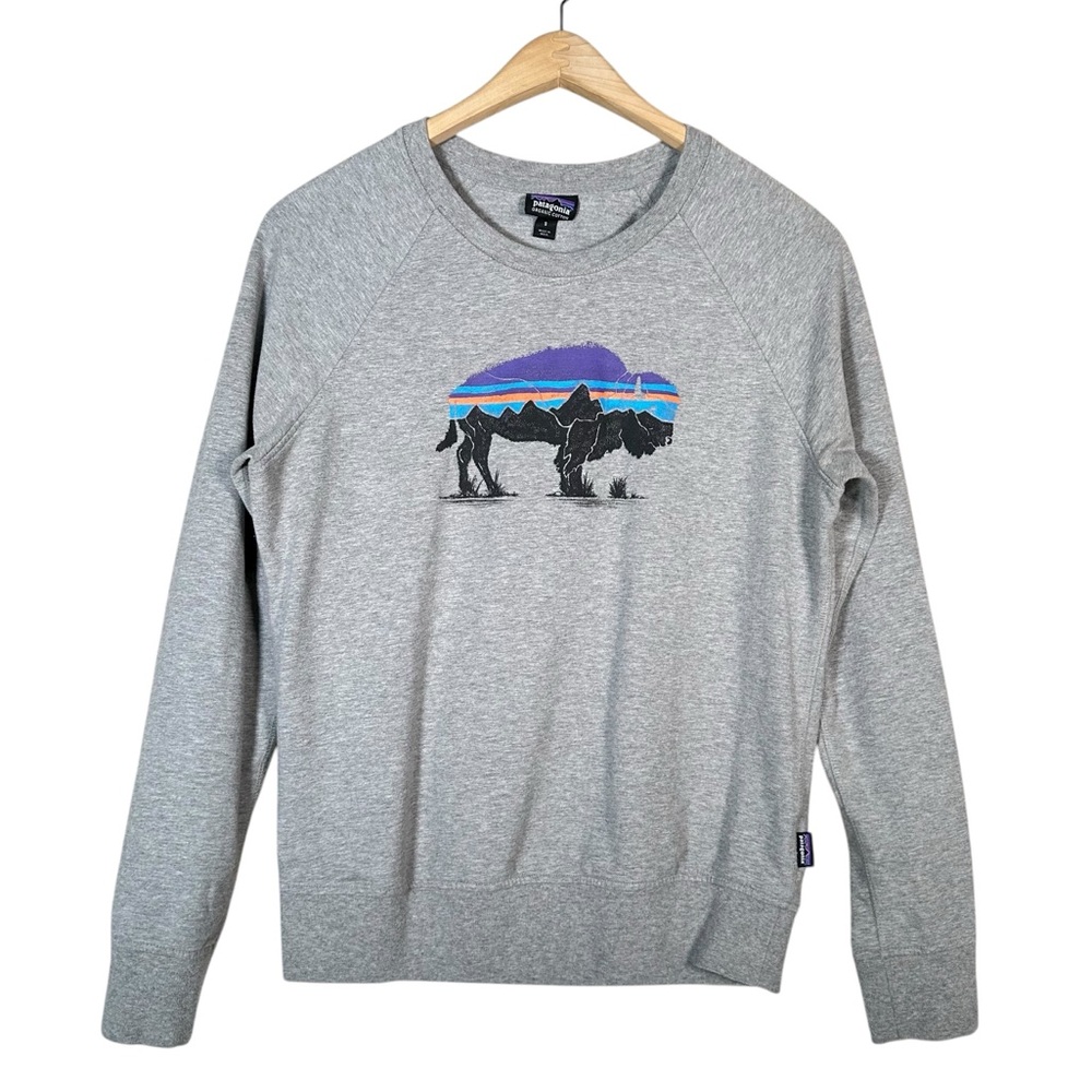 PATAGONIA Fitz Roy Bison Ahnya Organic Cotton Crew Sweatshirt - Picture 9 of 10